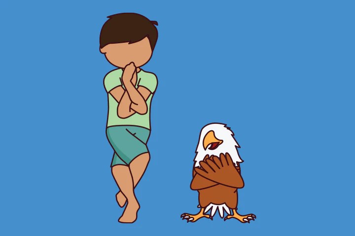 Pozycja orła – joga dla&nbsp;dzieci