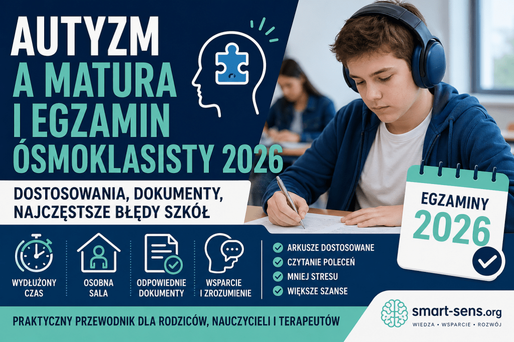 Autyzm a matura i egzamin ósmoklasisty 2026 – dostosowania, dokumenty, najczęstsze błędy&nbsp;szkół